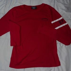 Polo red and white  long sleeve tight shirt
